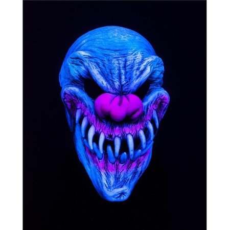 ZAGONE Zagone N1127 Last Laugh UV Reactive Evil Clown Latex Face Mask with Moving Mouth N1127
